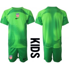 Spojené státy Brankářské Dětské Venkovní dres komplet MS 2022 Krátký Rukáv (+ trenýrky)